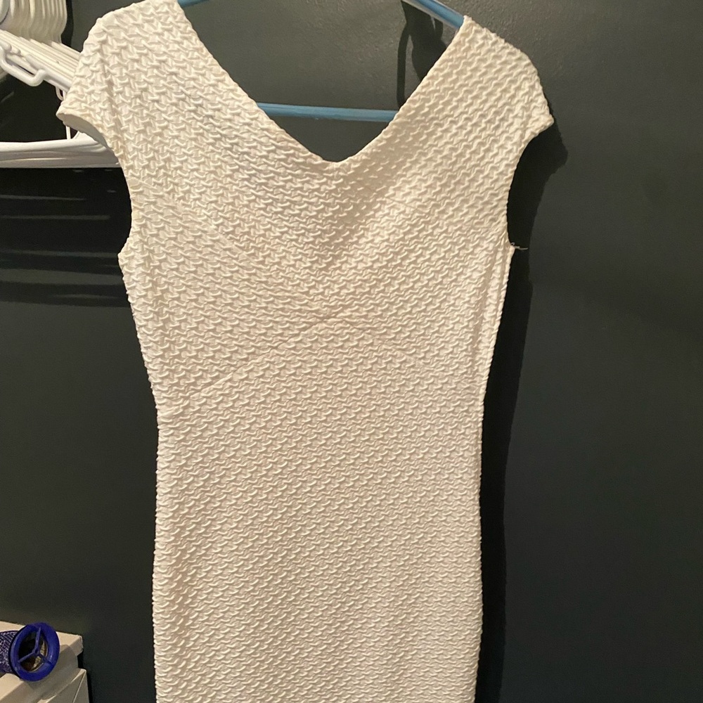 White form fitting mini dress
